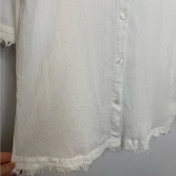 Sanctuary cotton beach fringe hem blouse size small - Picture 5 of 7